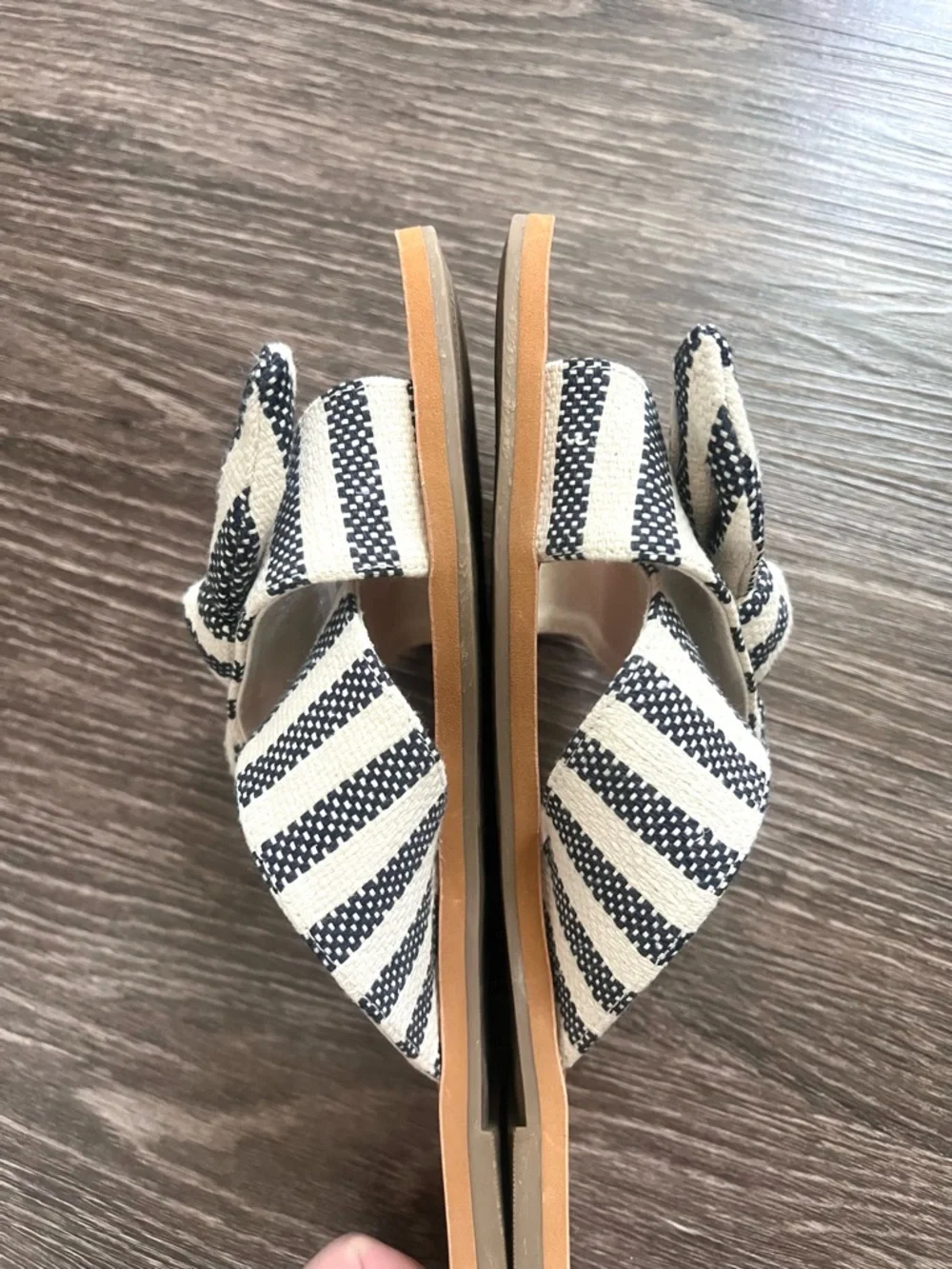 A New Day Livia striped bow slide sandals Size 9